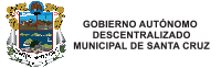 Logo of Gobierno Autónomo Descentralizado Municipal de Santa Cruz with a colorful city crest and black text