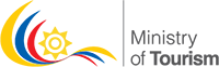 Ministry of Tourism logo with multicolored crescent and sun icon on a white background