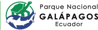 Parque Nacional Galápagos Ecuador logo with green turtle and blue bird over waves