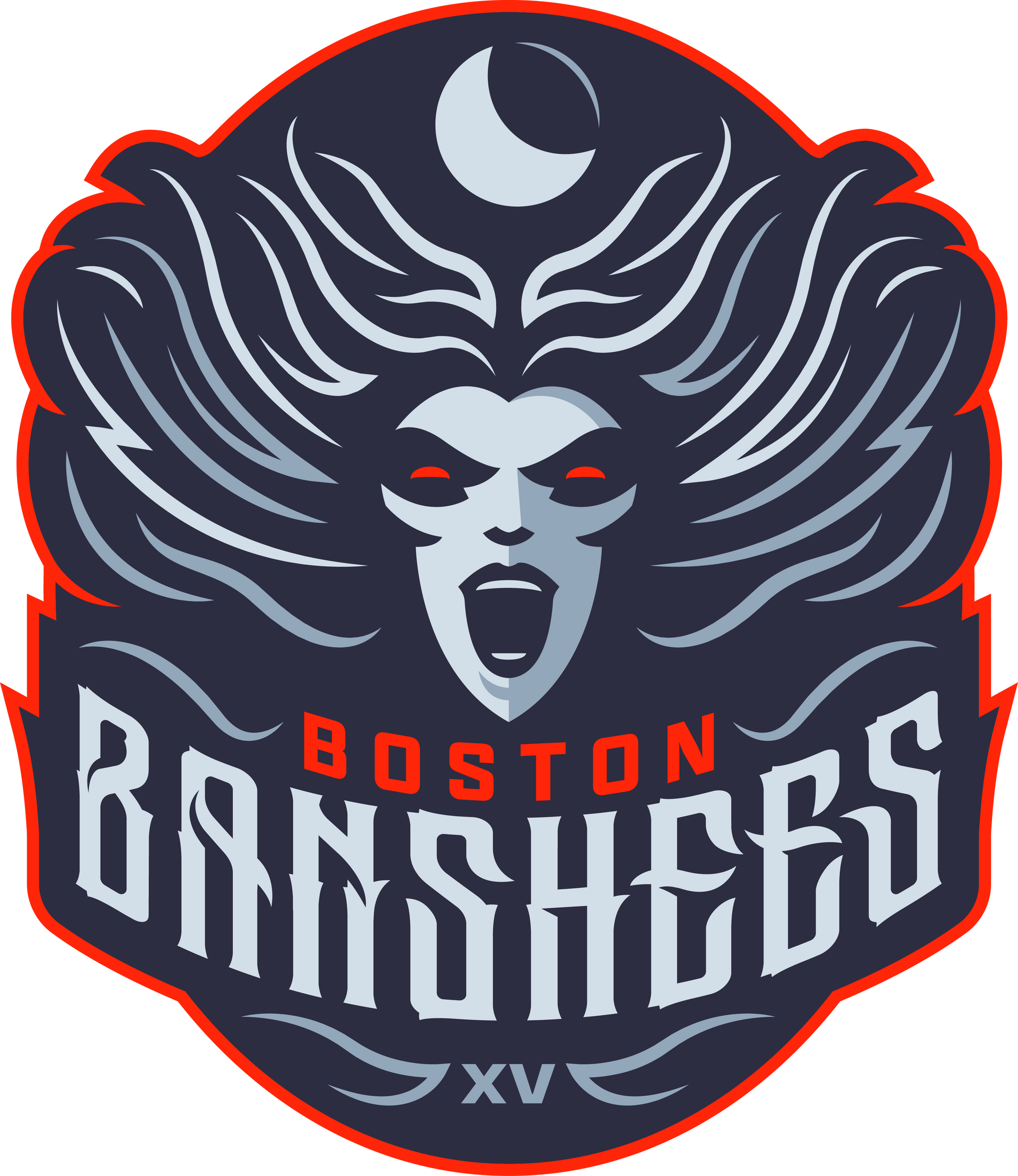 A logo for the Boston Banshees shows a woman with red eyes
