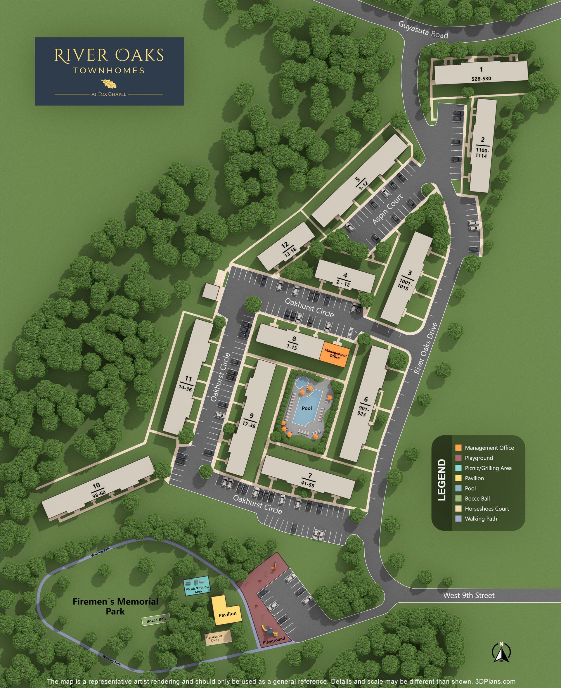 River Oaks Townhomes at Fox Chapel Site Map