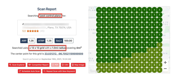 results from local seo for pest control plano texas
