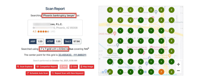 results from local seo for phoenix bankruptcy lawyer