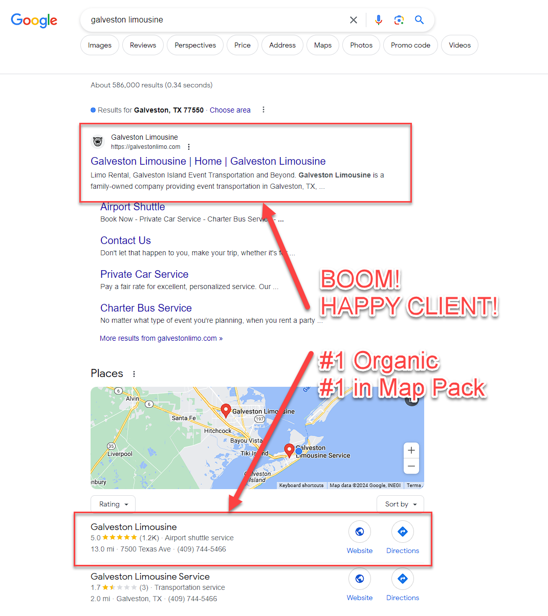 results from local seo for pest control plano texas