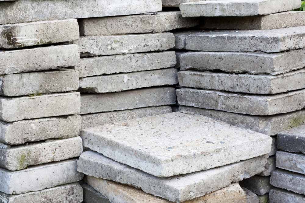 Stacks of Gray, Square Concrete Paving Stones — Easy Mix Concrete In Woy Woy, NSW