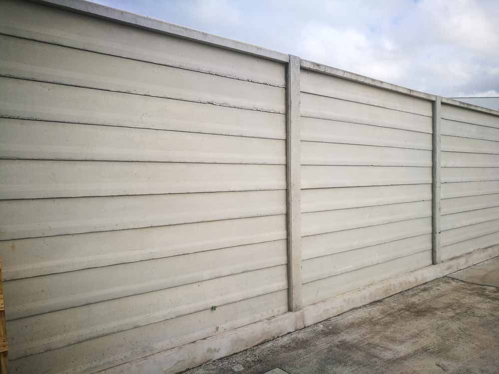 Concrete Panel Fence With Horizontal Lines — Easy Mix Concrete In Erina, NSW