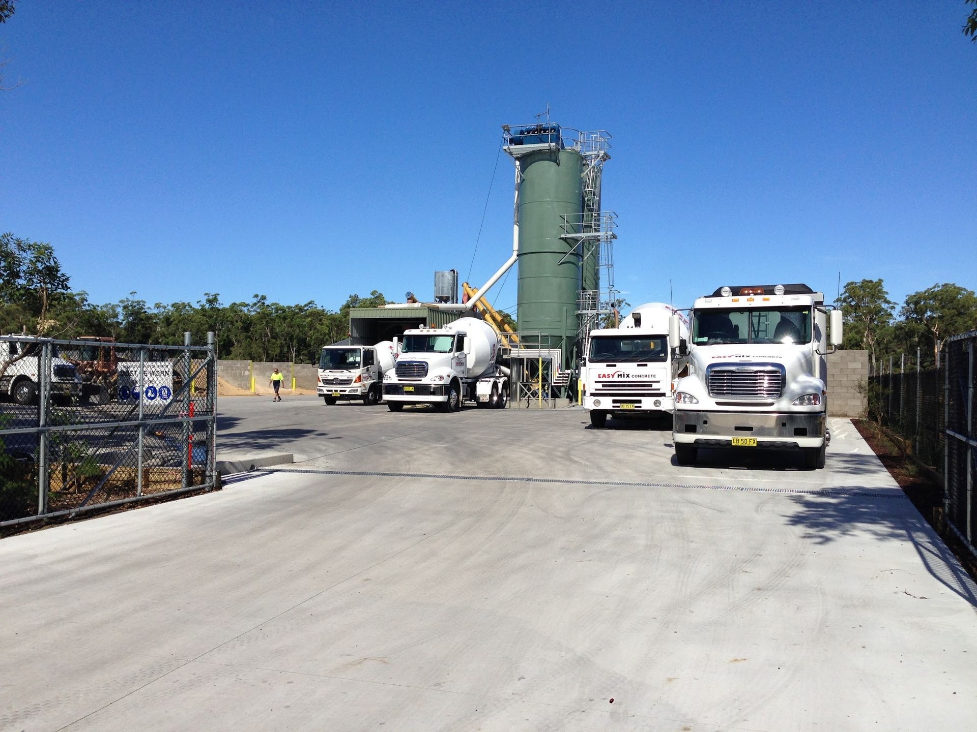 Concrete Trucks Parked at a Construction Site