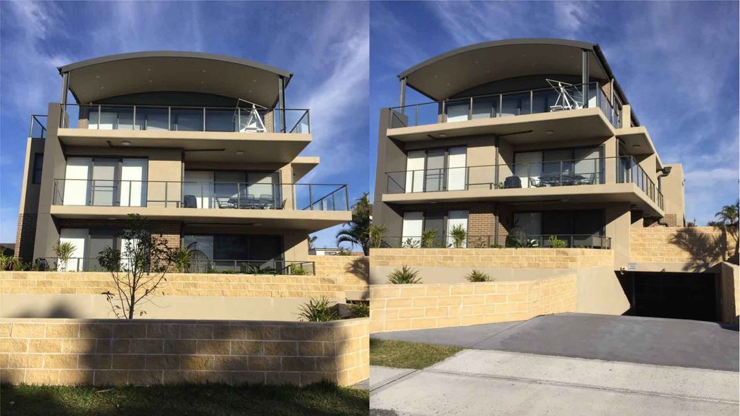 Two Photos of a Modern Multi-storey Building — Easy Mix Concrete in Berkeley Vale, NSW