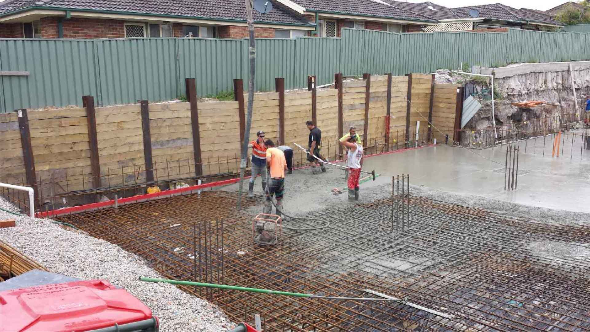 Construction Workers Pouring Concrete — Easy Mix Concrete in Berkeley Vale, NSW