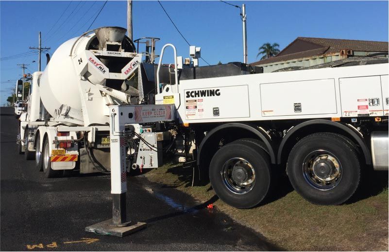 Cement Truck Parked on the Side of a Road — Easy Mix Concrete in Berkeley Vale, NSW