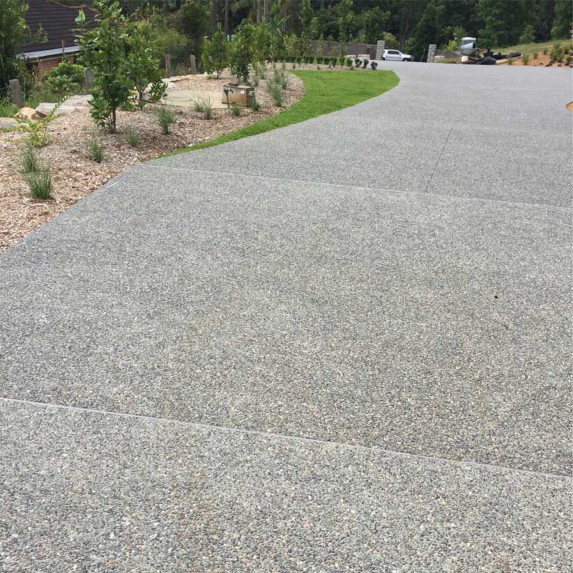 Concrete Driveway With Steps, Curved Design — Easy Mix Concrete In Berkeley Vale, NSW