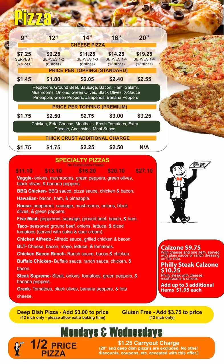 Jo-Jo's Original Pizzeria, Andy & Barney's Sports Bar, and Pap Joe's Saloon Menu in Toledo and Sylvania, Ohio - page 2