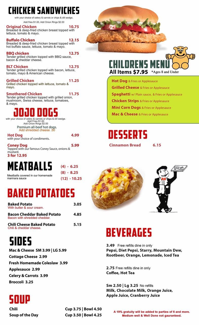 Jo-Jo's Original Pizzeria, Andy & Barney's Sports Bar, and Pap Joe's Saloon Menu in Toledo and Sylvania, Ohio - page 6