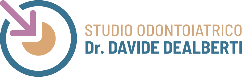 Logo of Studio Odontoiatrico Dr. Davide Dealberti in purple, teal, and gold