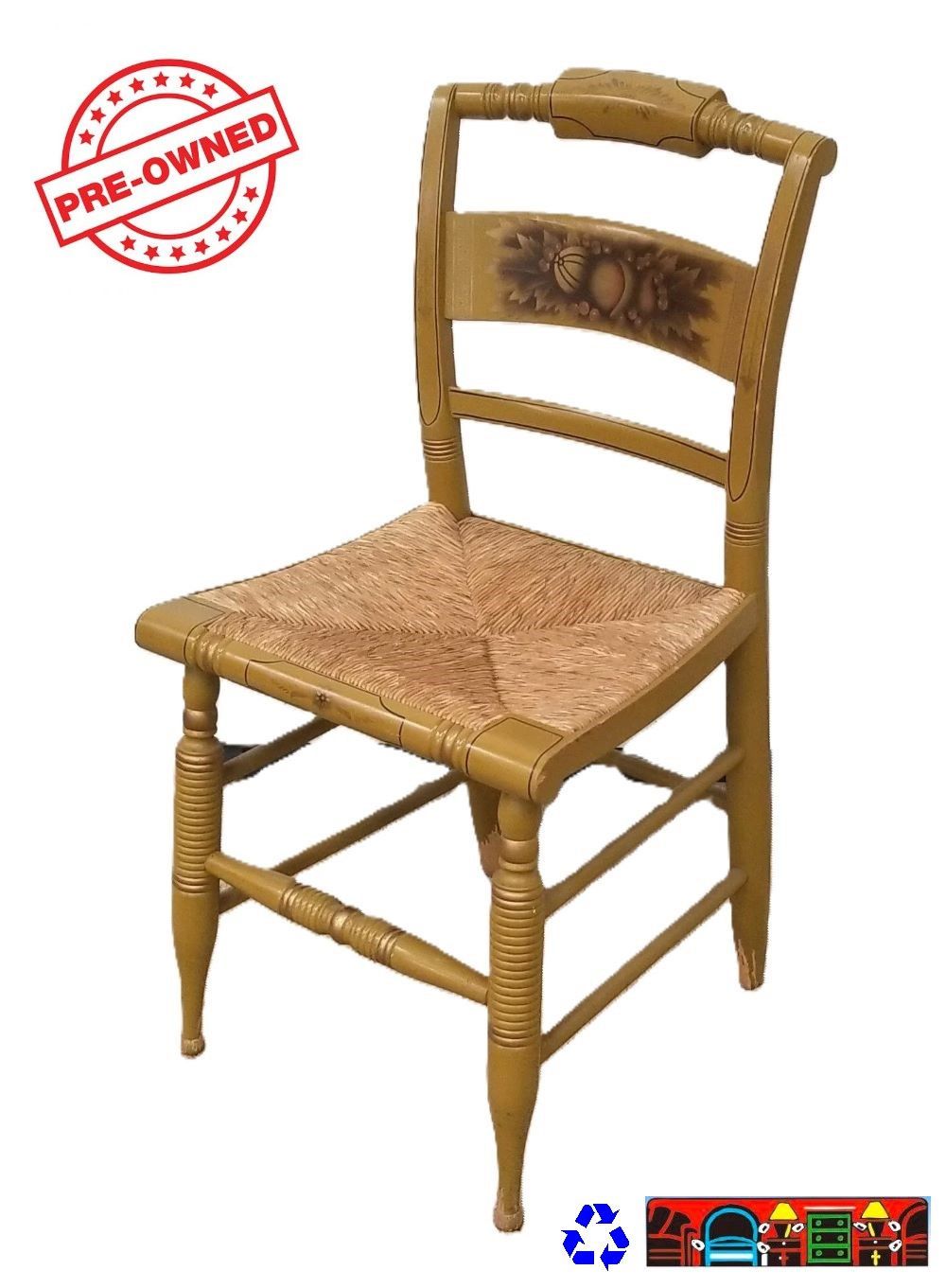 vintage hitchcock hand painted accent side chair with woven seat for sale at bratz-cfw/fort myers fl.