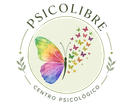 Logo circular de Psicolibre Centro Psicológico con mariposa multicolor y hojas verdes