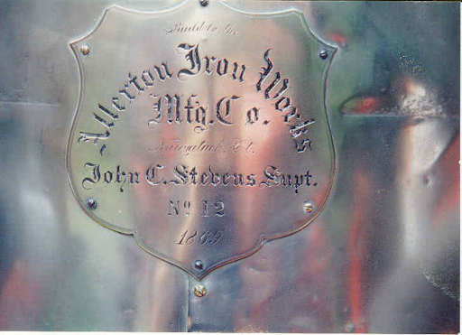 Allerton Iron Works, John C. Stevens Superintendent, 1869 - Naugatuck