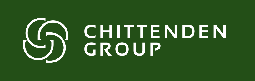 Chittenden Group logo in white on a dark green background