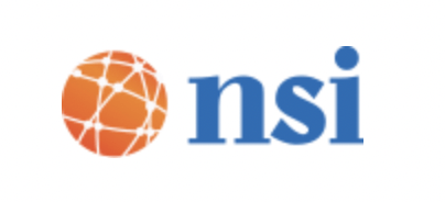 Orange globe icon beside blue “nsi” logo