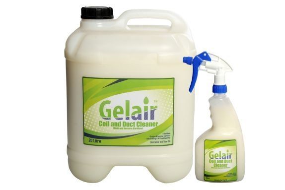 A Bottle of Gelair Next to a Spray Bottle — Tea Tree Solutions in Manunda, QLD