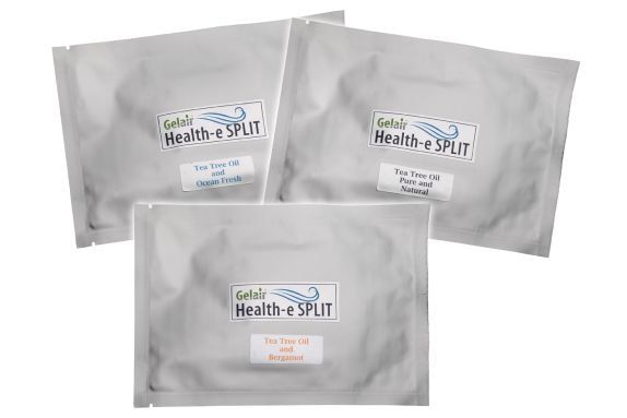 Three Bags of Health + Split Wipes Are Sitting on Top of Each Other on a White Surface — Tea Tree Solutions in Manunda, QLD