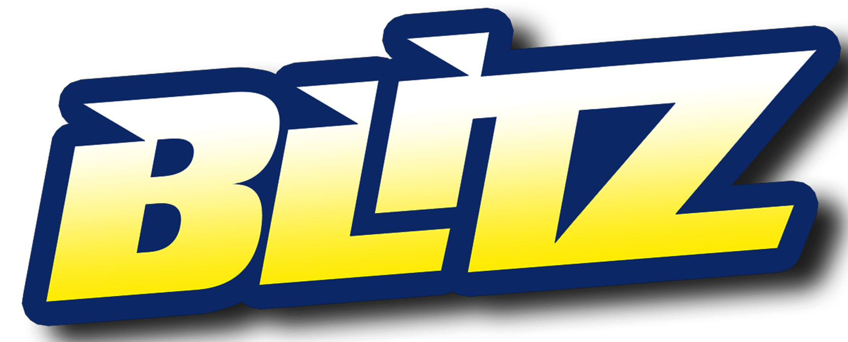 Stylized blue and yellow BLITZ logo on a white background