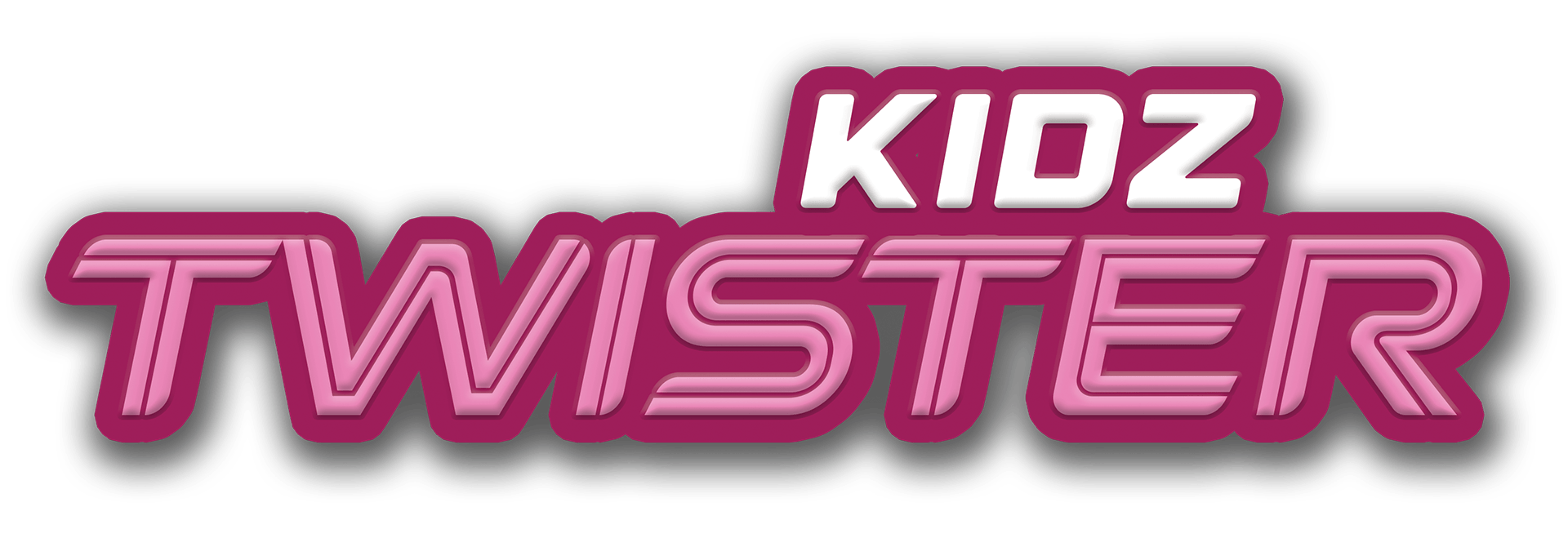 Logo reading “KIDZ TWISTER” in pink and white stylized text on a light background