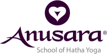 Anusara School of Hatha Yoga logo in purple and black