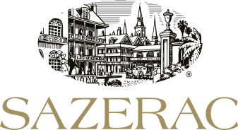 A vintage-style black and white illustration of New Orleans architecture above the word 