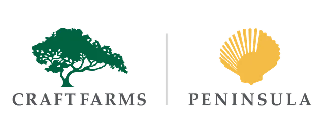A logo showing a green tree icon above 