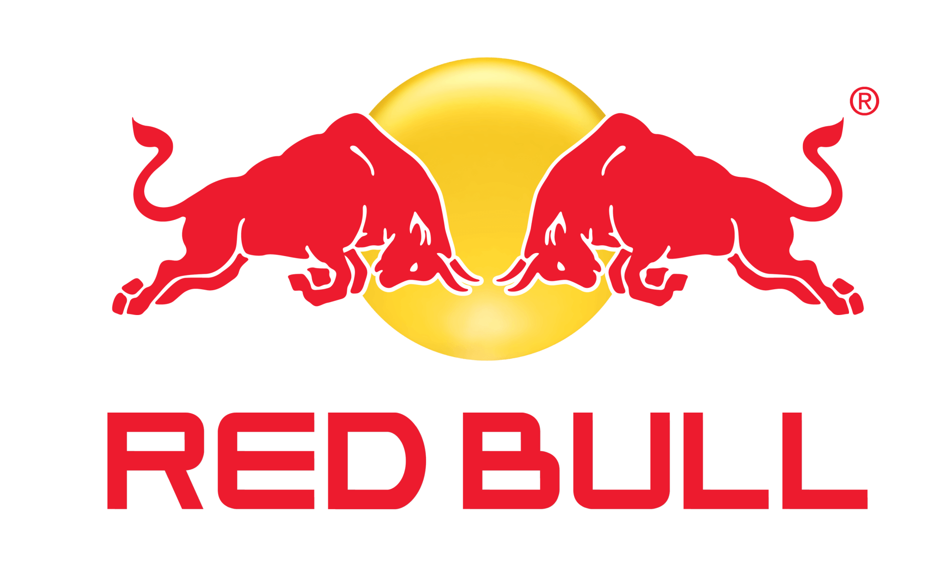 The Red Bull logo, featuring two red bulls facing each other in front of a yellow sun, with the text