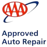 AAA Approved Auto Repair logo. Red AAA emblem above text.