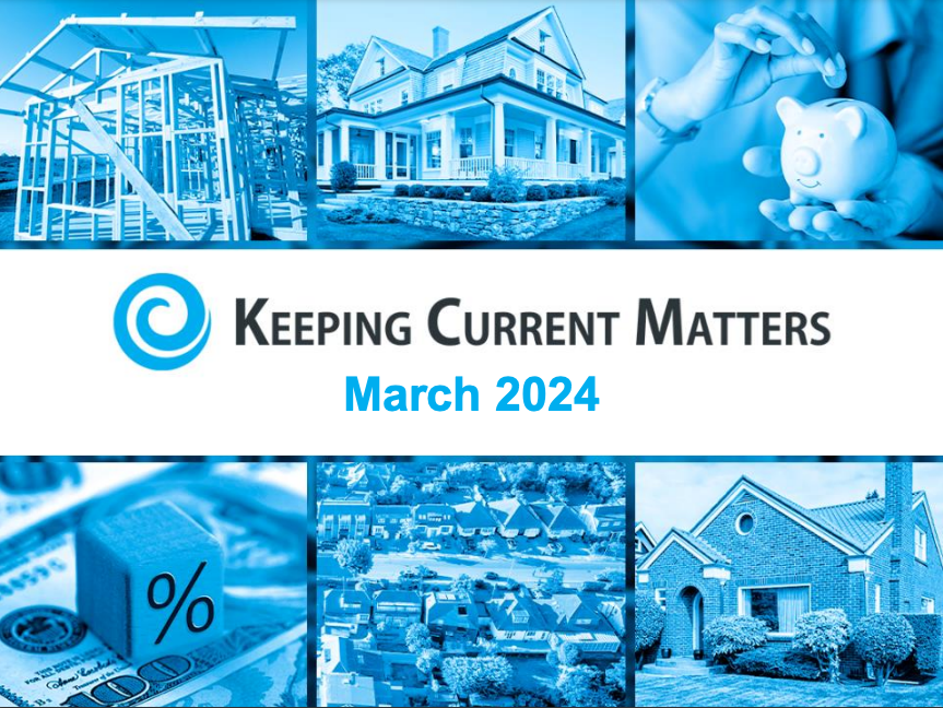 A blue-toned collage showing houses, money, and a piggy bank with the text
