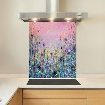 flowers-printed-kitchen-glass-splashback