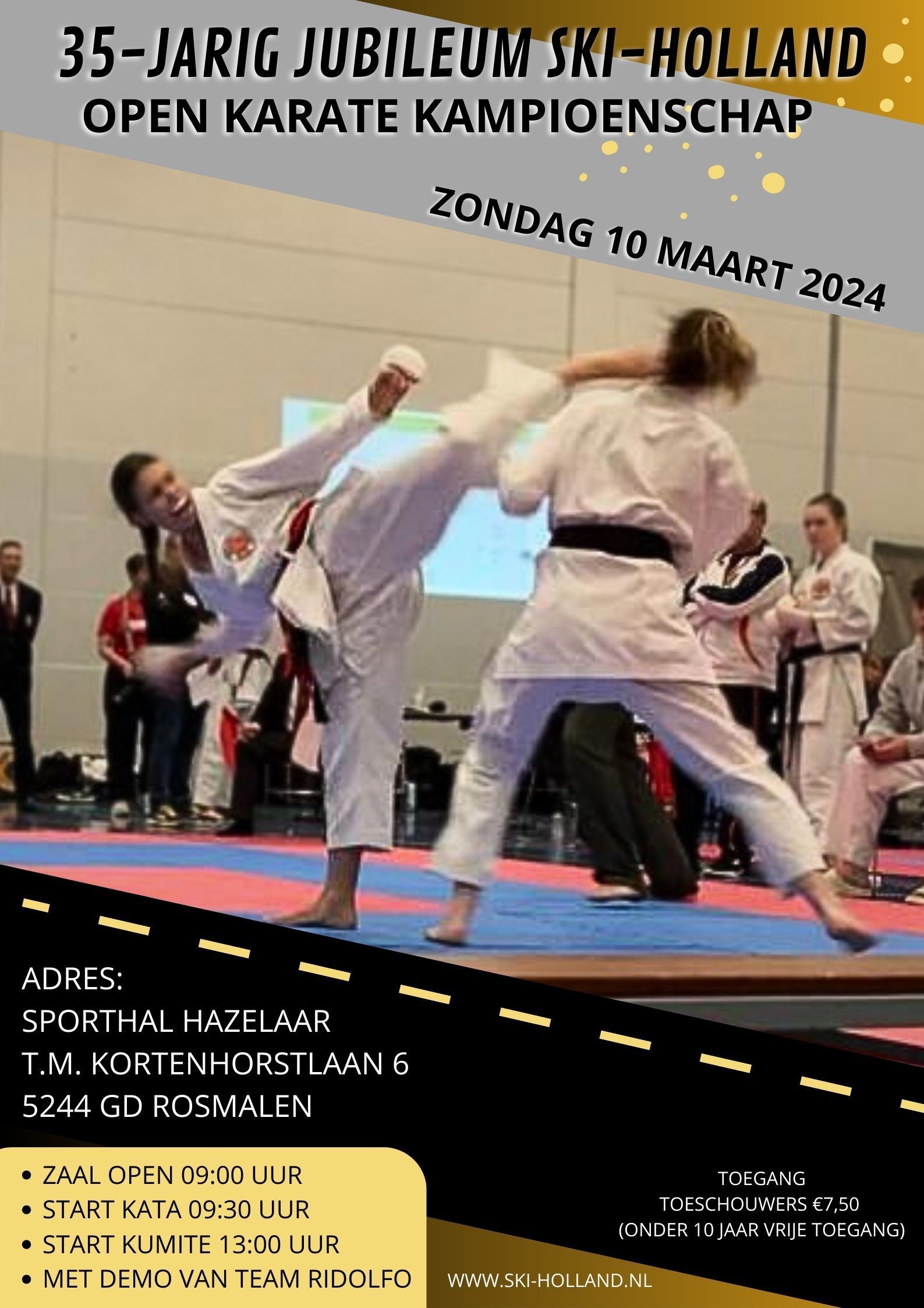 35-jarig jubileum ski-holland open karate kampioenschap zondag 10 maart 2024