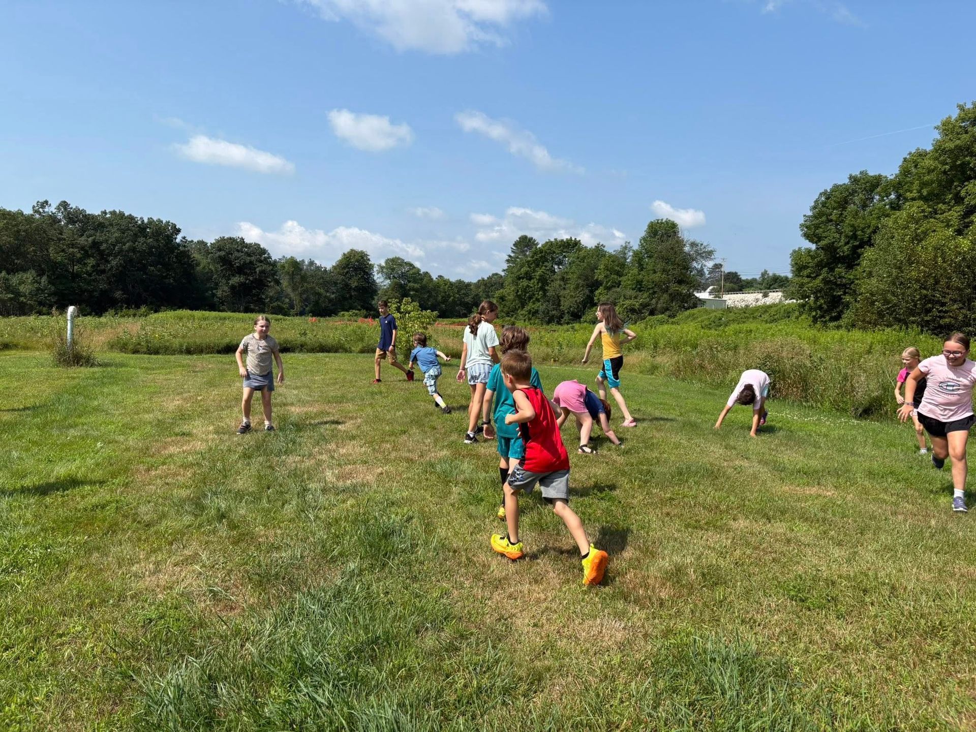 Campers playing outside