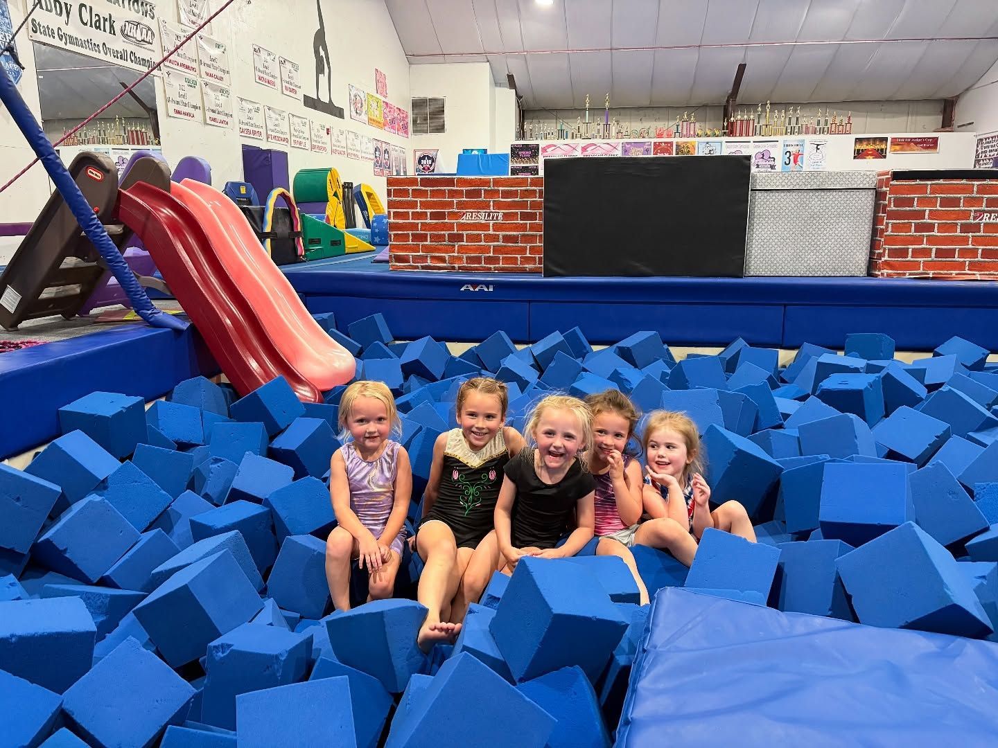 Kids in foam pit