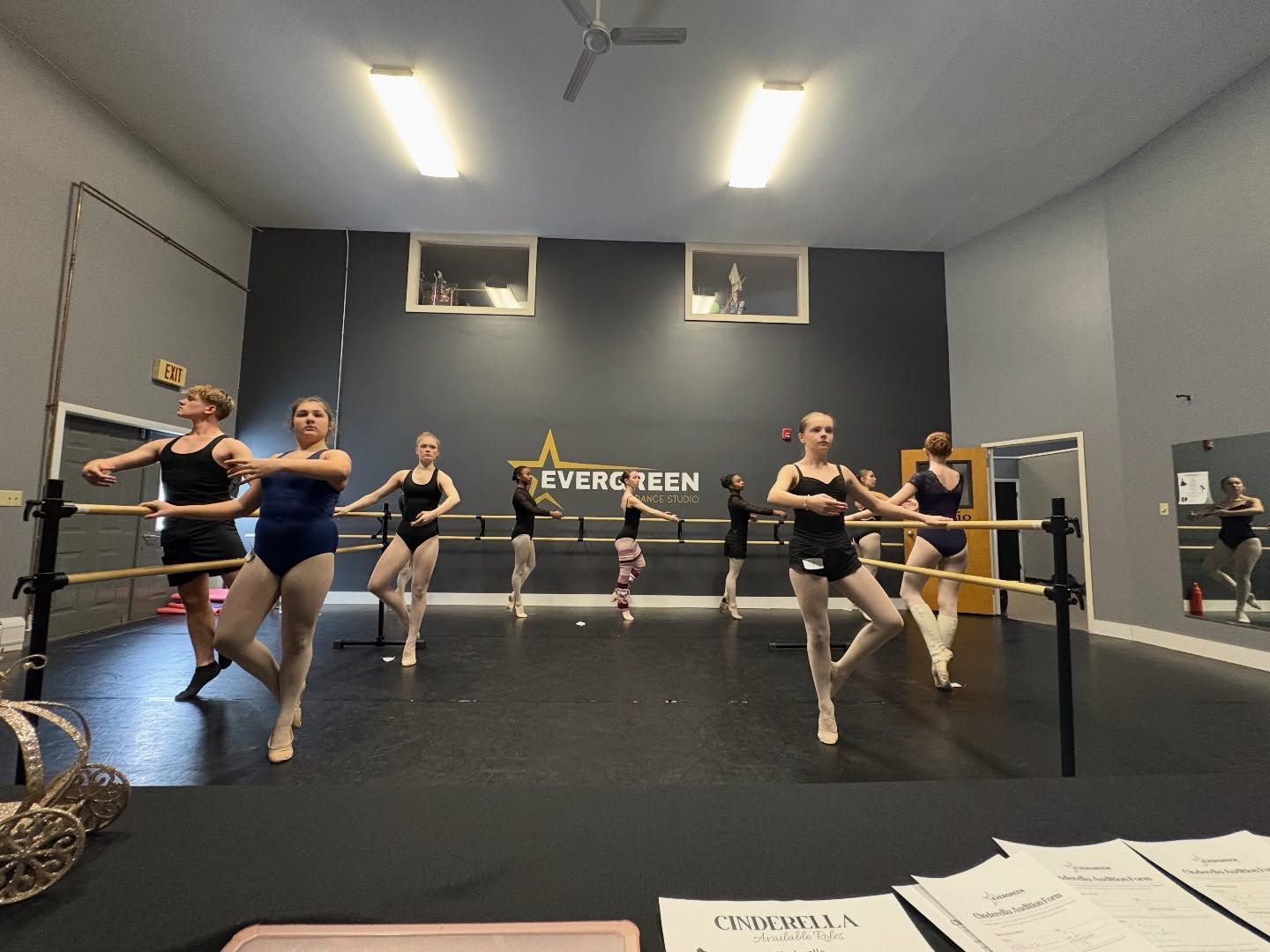 Ballet students in dance studio