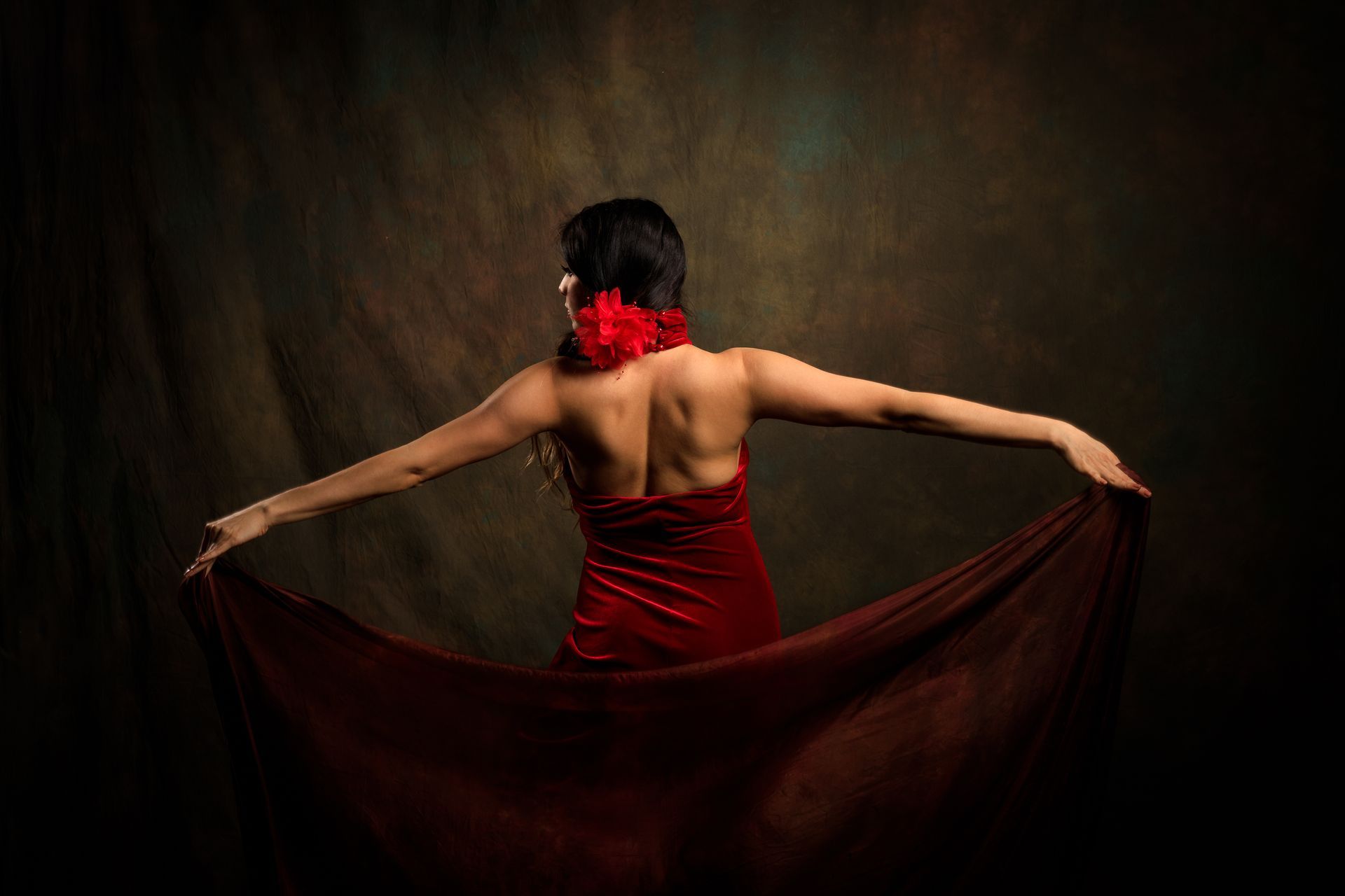 woman, dance, dancer, red dress, flamenco