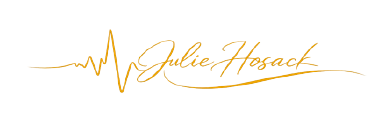 Gold heartbeat line and cursive 