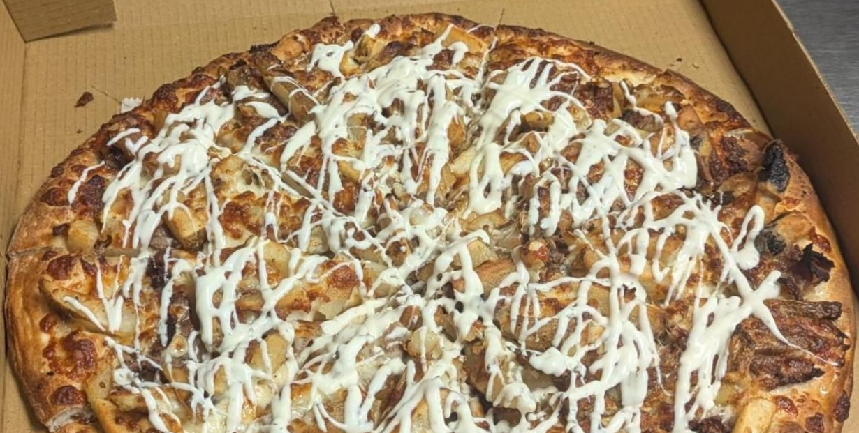 Rialto Pizza lunch special: Chicken wings, fries, and soda for $13.99, Monday 11 AM-3 PM.