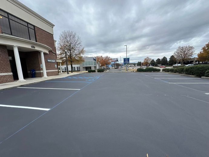 Exterior view of restaurant with a wheelchair accessible parking space.