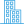 Blue office building icon with multiple windows on a white background