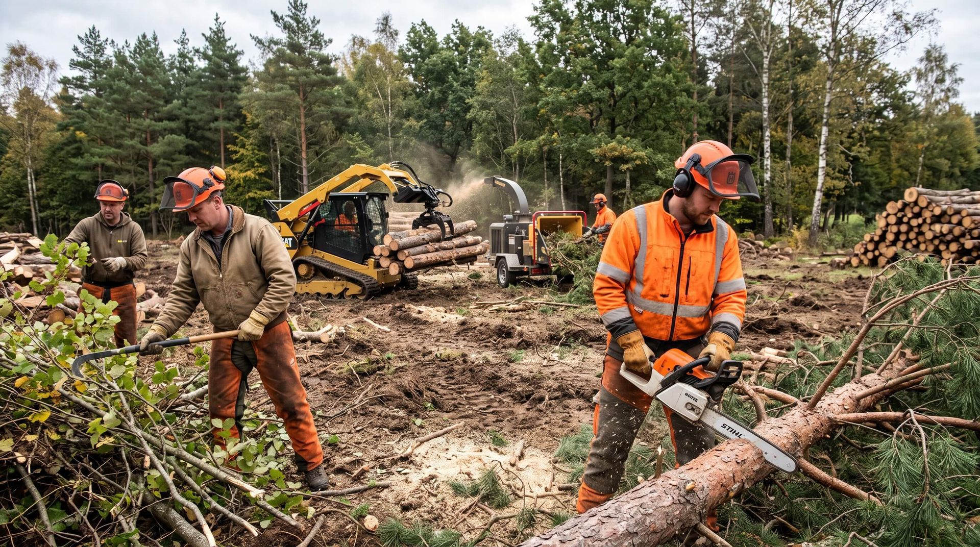 tree service clearing land of trees
