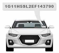 White car front view with VIN callout label above the windshield