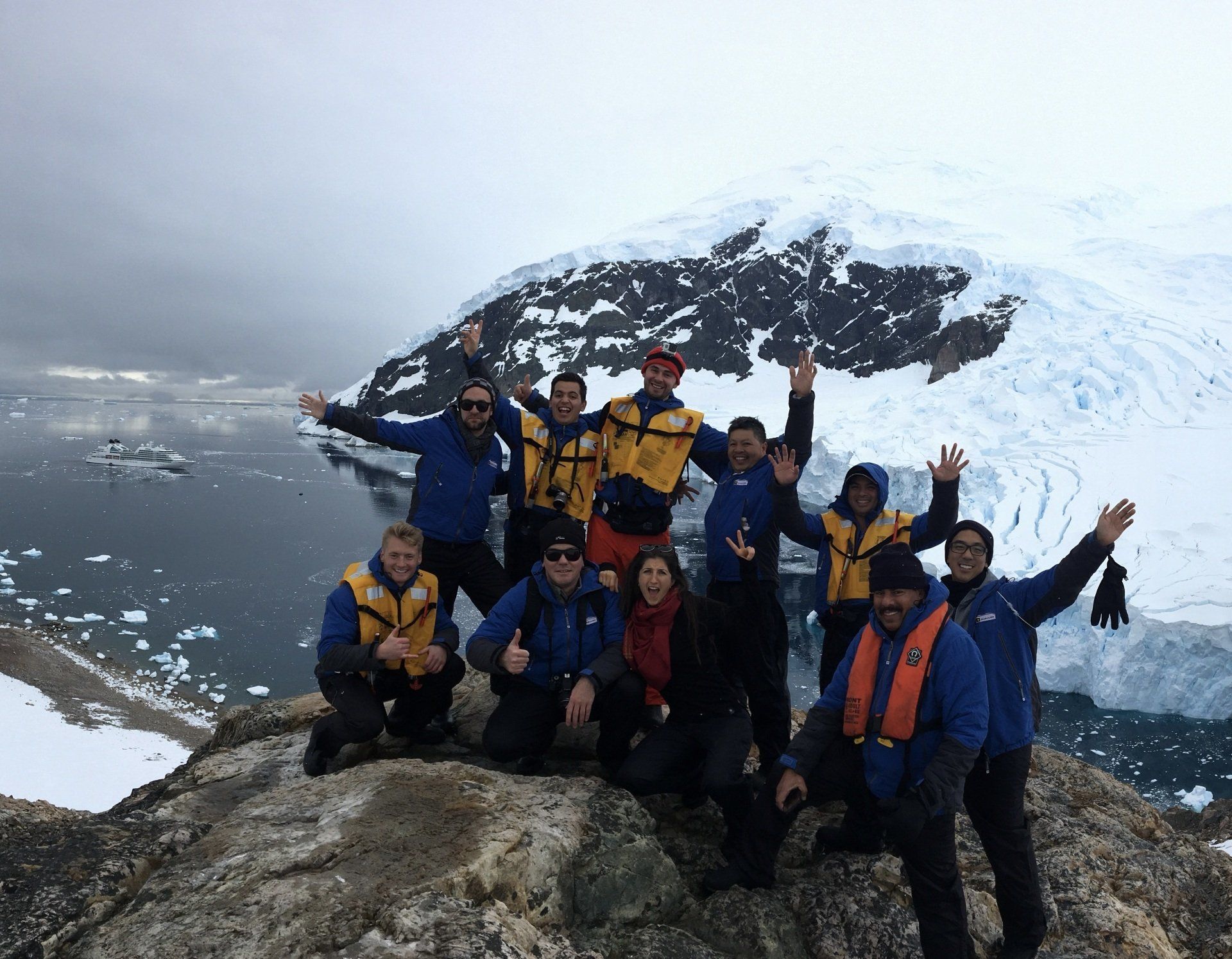 Xander Clemens went hiking in Antartica with crew members of the Seaborun Quest.