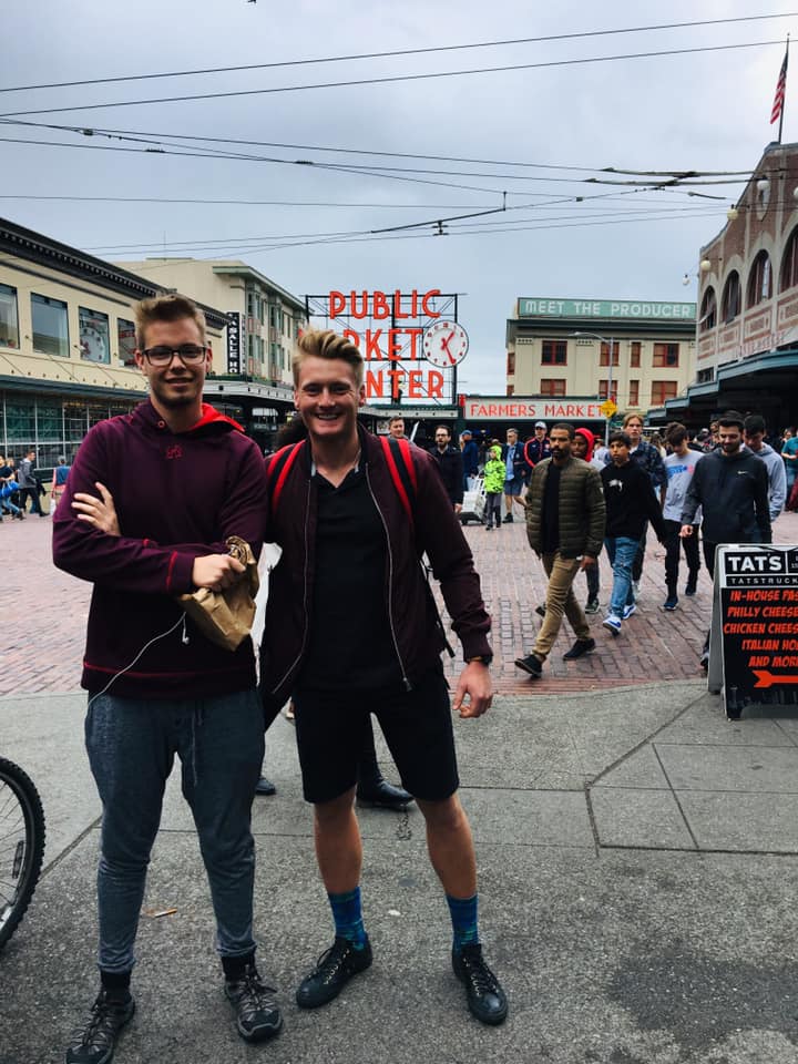 Xander Clemens with Nicklas Remington Bajema in Seattle, Washington