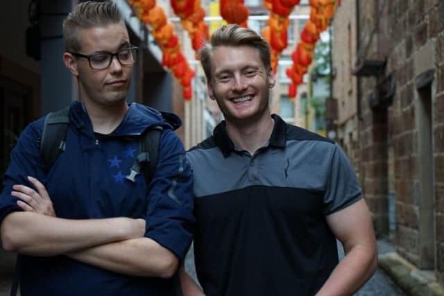 Xander Clemens with Nicklas Remington Bajema in Sydney, Australia