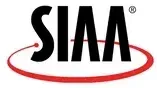 The siaa logo is black and red with a red circle around it.