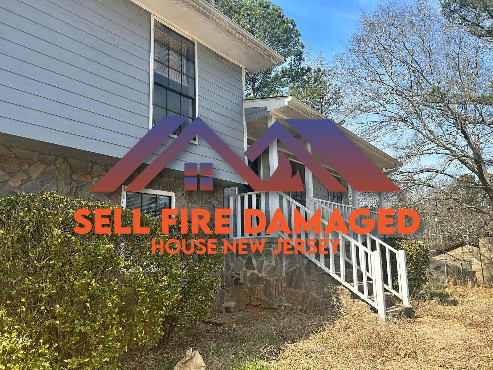 A house with fire damage